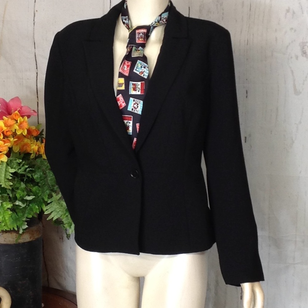 Pendleton Petite Black Lined Blazer - image 1